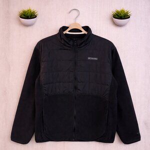 Columbia Omni-Heat Sweater Jacket Men’s XL Black Full Zip Hybrid Fleece Warm